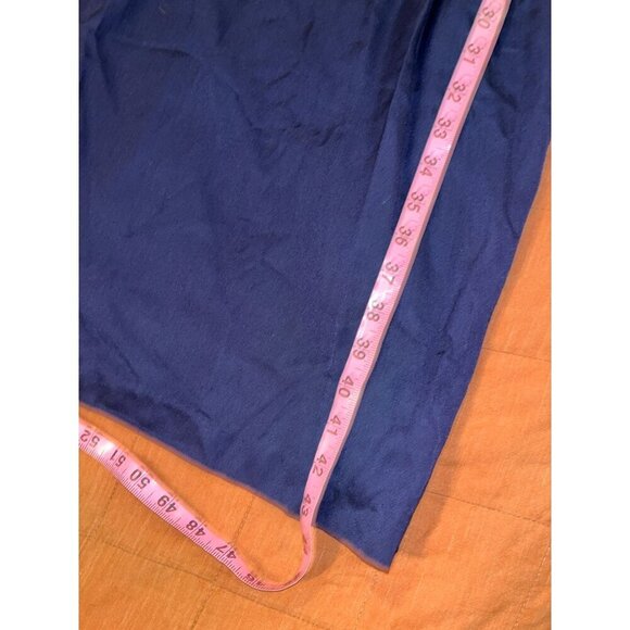 Katie MFG Vintage Y2K Navy Blue Short Sleeves Button Wrap-Style Midi Dress Wome - Picture 6 of 8